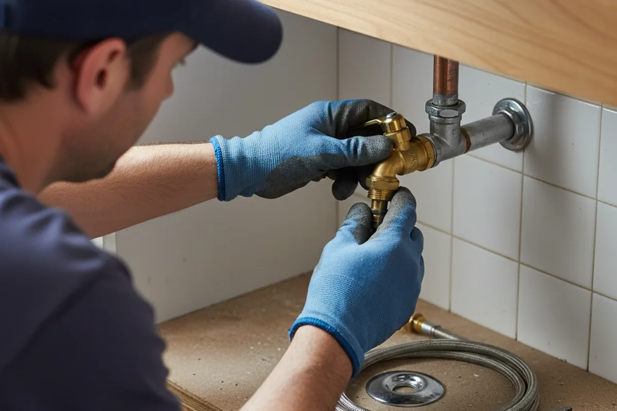 Shutoff valve and fitting work during Faucet and Fixture Repair in Assaria